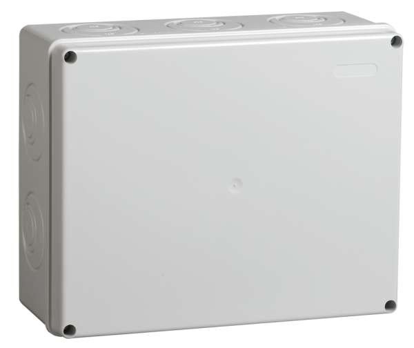 Коробка КМ41272 распаячная для открытой проводки 240*195*90 мм IP55 (RAL7035, кабельные вводы 5шт) ИЭК