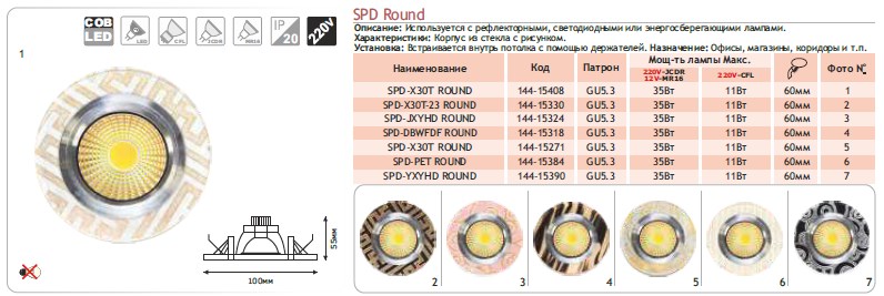 144-15271 Спот LED SPD-X30T ROUND 3W 5000K (TS)