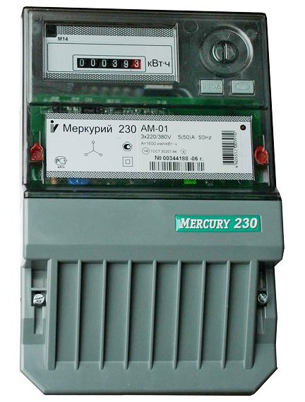Эл.счетчик “Меркурий-230 АРТ -03 3*230/400V 5(7.5)A 50Hz, многотарифный .
