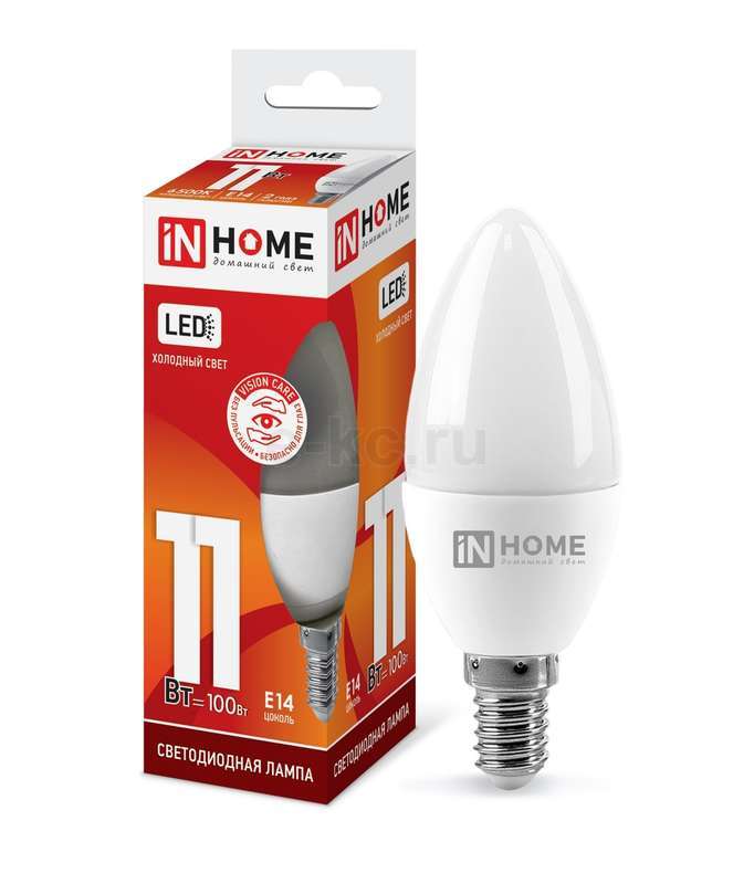 Лампа светодиодная LED-СВЕЧА-VC 11Вт 230В E14 6500К 990лм 4690612024844