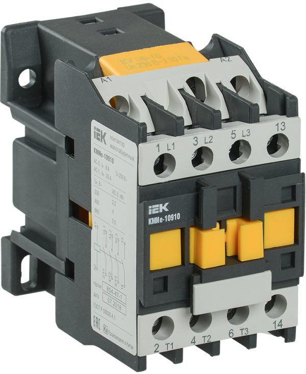 Контактор КМИе-10910 9А 110В/АС3 1НО ИЭК KKME11-009-110-10