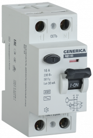 УЗО 2-полюс. 40 А 30 mA GENERICA ИЭК