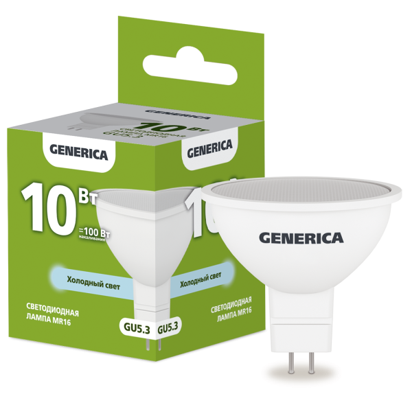 Лампа светодиодная LED-JCDR-standard 10Вт 230В GU5.3 6500К 900Лм 4690612018768