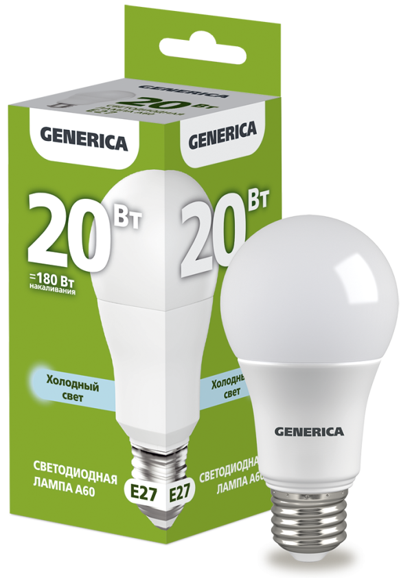 Лампа светодиодная LED-A60-standard 20Вт грушевидная 230В E27 6500К 1800Лм