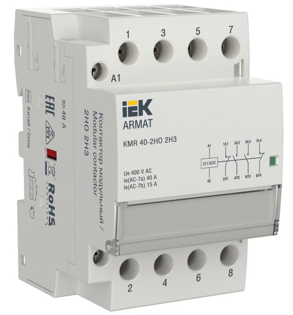 LC1D40008E7 КОНТАКТОР D 4Р (2 НО + 2 НЗ)AC1 60 A48V 50/60