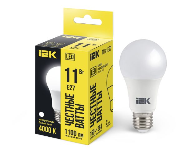 Лампа LED A60 Standart 11w 230v 4000K E27 MEGALIGHT NEW