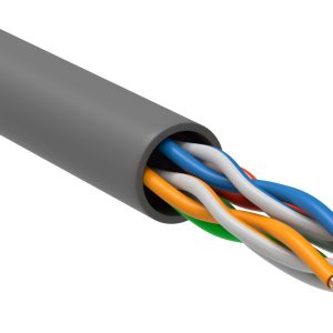 ITK Кабель связи витая пара U/UTP, кат.5E 4*2*24AWG solid, PVC, 305м, серый